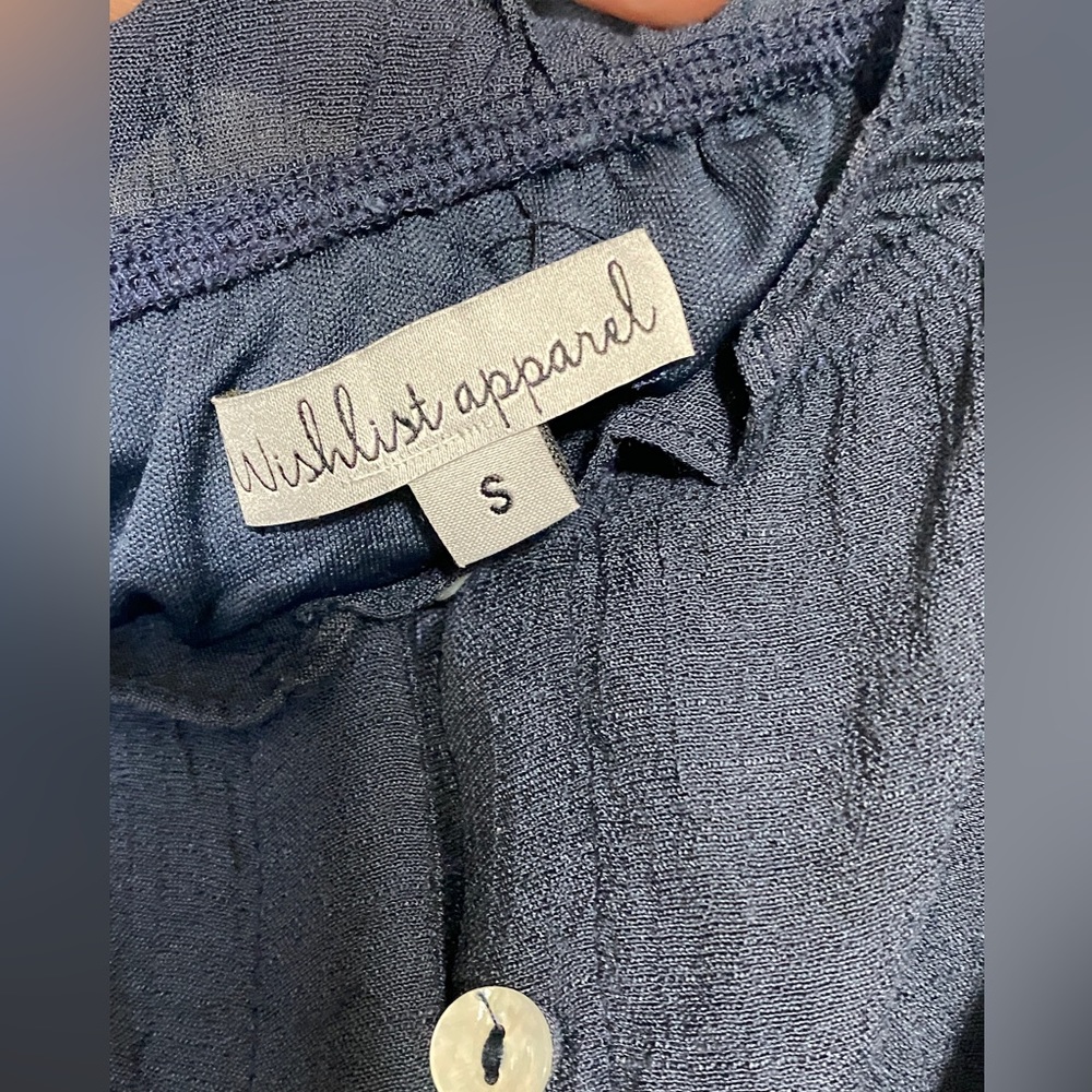 Magnolia Boutique Off The Shoulder Button Down High Low Maxi Dress, Navy, Small - Picture 9 of 9